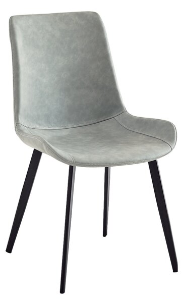 Jídelní židle, šedá, NIRO, kov, barva: černá