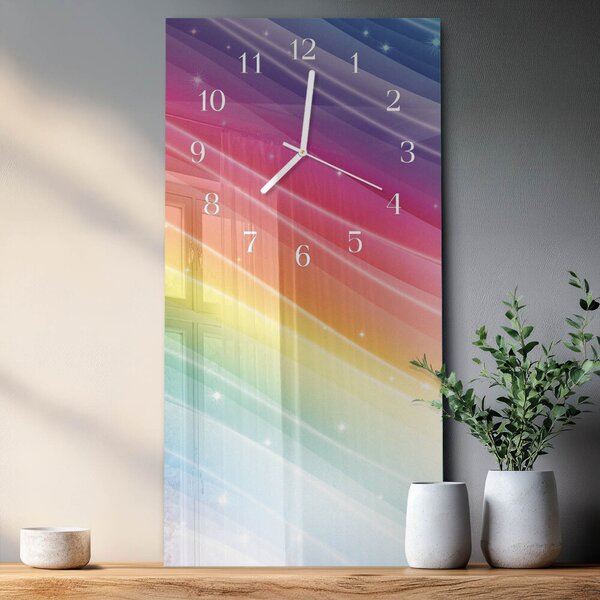 Skleněné hodiny vertikální Duha zsppb-30x60-00090177