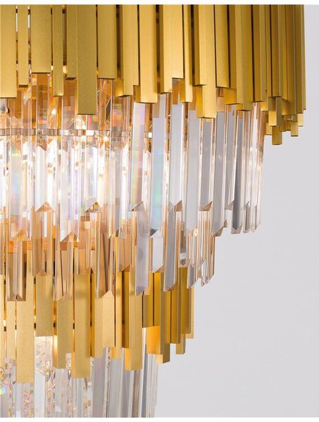Nova Luce Závěsné svítidlo GRANE zlatý kov a křišťál E14 20x5W
