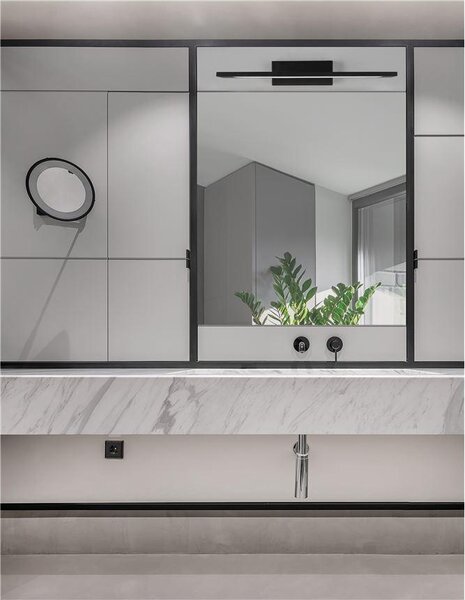 Nova Luce Nástěnné svítidlo nad zrcadlo MONDRIAN, 41,5cm, LED 12W 3000K IP44 Barva: Černá