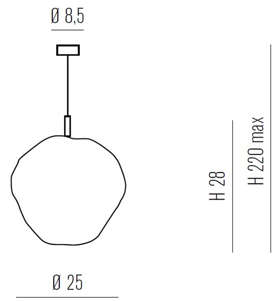 Metal lux 274.525.01 Saxa, závěsé svítidlo z čirého skla, 1xE27, průměr 25cm