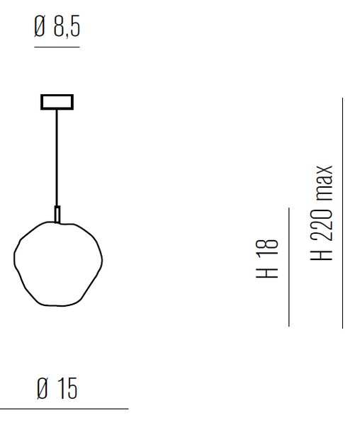 Metal lux 274.515.01 Saxa, závěsé svítidlo z čirého skla, 1xG9, průměr 15cm