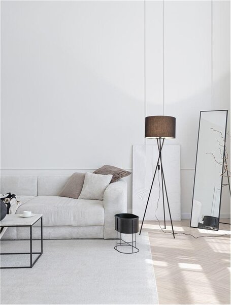 Nova Luce Stojací lampa RETRO černé stínidlo černý kov E27 1x12W