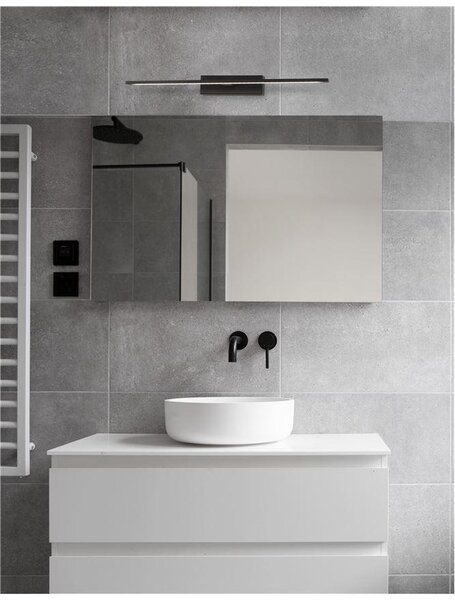 Nova Luce Nástěnné svítidlo nad zrcadlo MONDRIAN 62cm, LED 20W 3000K IP44 Barva: Černá