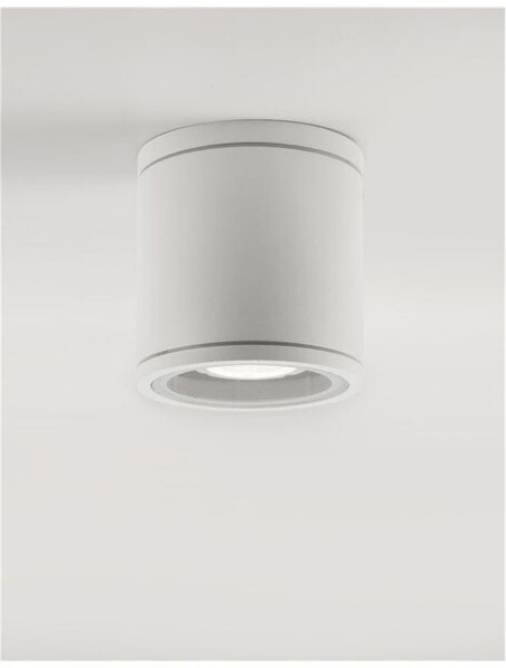 NOVA LUCE venkovní stropní svítidlo CERISE bílý litý hliník a skleněný difuzor GU10 1x7W IP54 220-240V bez žárovky 9040061