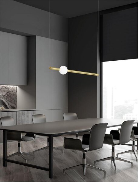 Nova Luce Závěsné LED svítidlo NEUTRON zlatý hliník a akryl 10W 3000K