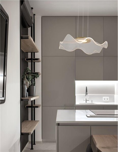 Nova Luce Závěsné LED svítidlo SIDERNO zlatý hliník a akryl 30W 3000K