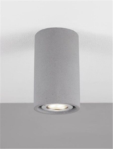 NOVA LUCE venkovní stropní svítidlo EMILE šedý beton skleněný difuzor LED 5W 3000K 120-230V IP65 9540210