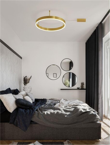 Nova Luce Stropní LED svítidlo MOTIF, ø 60cm, 40W 3000K stmívatelné Barva: Mosaz