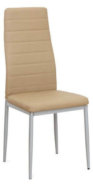 Jídelní židle z béžové ekokůže s kovovou konstrukcí COLETA NOVA