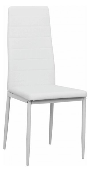 TEMPO Židle, ekokůže bílá/kov bílá, COLETA