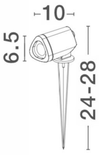 NOVA LUCE venkovní svítidlo s bodcem INSIDE černý hliník a sklo LED 7W 3000K 220-240V 24st. IP65 9010005