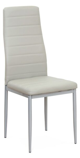 Židle, ekokůže šedá/kov stříbrná, COLETA NOVA, ekokůže, barva: šedá