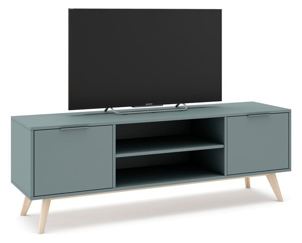 Zelenošedý TV stolek 140x53 cm Pisco – Marckeric