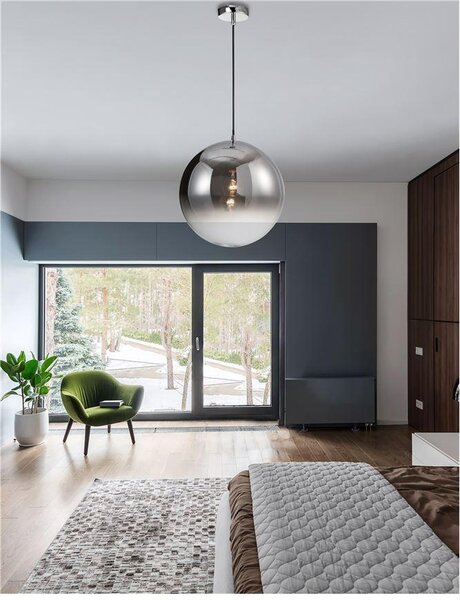Nova Luce Závěsné svítidlo LAZIONE kouřové sklo, 40cm, E27 1x12W