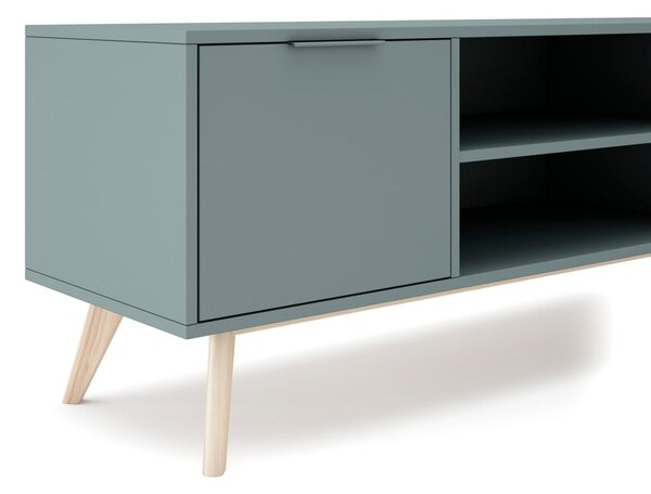 Zelenošedý TV stolek 140x53 cm Pisco – Marckeric