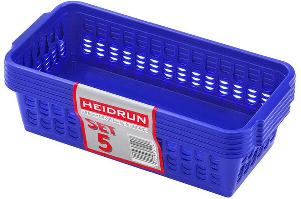 Heidrun Plastový košík 20,5x10x5cm 5ks MIX barev
