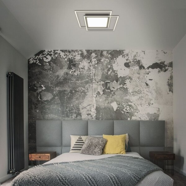 Brilo - LED Stropní svítidlo 2xLED/16W/230V + LED/19W 51,5x51,5 cm černá