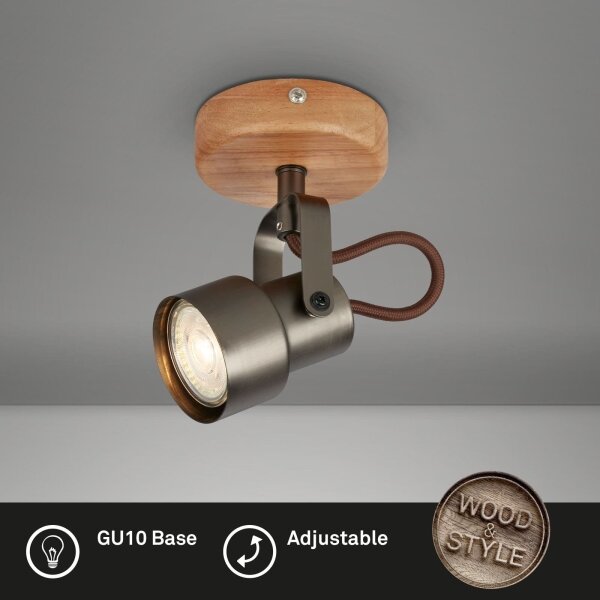 Brilo - LED Bodové svítidlo TAHUN 1xGU10/5W/230V 3000K hnědá