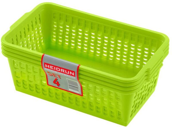 Heidrun Plastový košík 25x14,5x8cm 4ks MIX barev