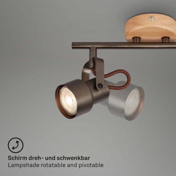 Brilo - LED Bodové svítidlo TAHUN 2xGU10/5W/230V hnědá