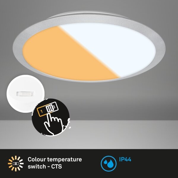 Brilo - LED Stropní svítidlo CTS LED/21W/230V 3000/4000K pr. 37 cm matný chrom