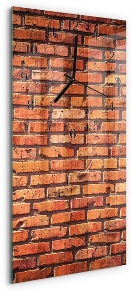 Skleněné hodiny vertikální Cihlová zeď zsppc-30x60-00184780