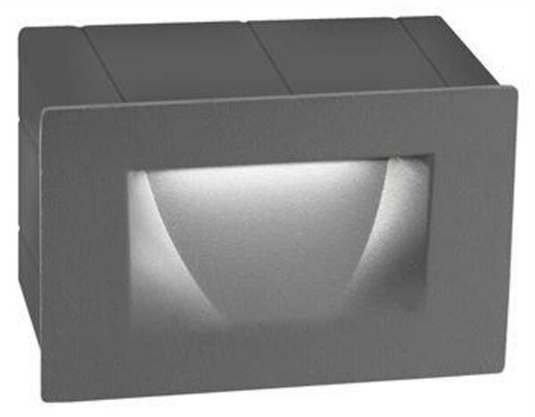 NOVA LUCE venkovní zapuštěné svítidlo do zdi KRYPTON tmavě šedý hliník LED 3W 3000K 220-240V 15st. IP54 726401