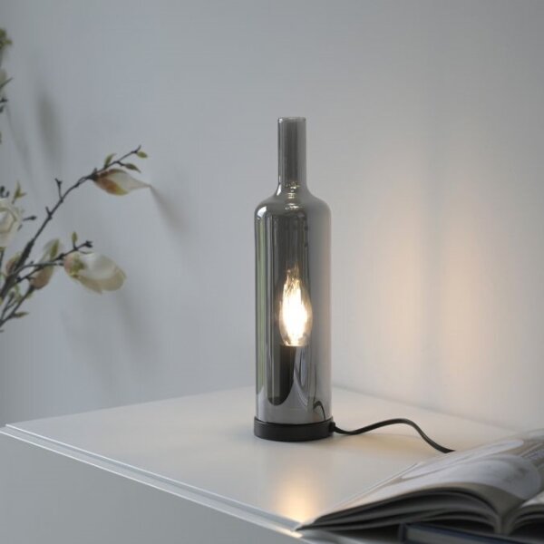 JUST LIGHT. 14006-25 - Stolní lampa BOTTLE 1xE14/25W/230V černá/kouřová
