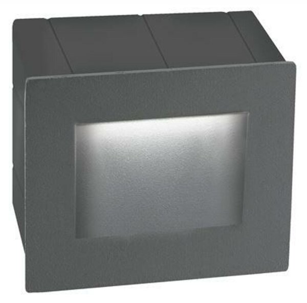 NOVA LUCE venkovní zapuštěné svítidlo do zdi KRYPTON tmavě šedý hliník LED 3W 3000K 220-240V 15st. IP54 727002