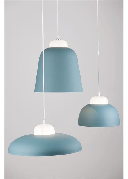 Nova Luce Závěsné svítidlo VICTORIA modrý a bílý hliník, E27 1x12W