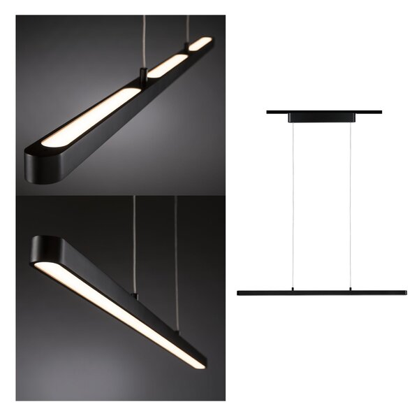 Paulmann 96816 Lento, černé lineární svítidlo se svícením nahoru-dolu pro Urail, 42W LED 2700K stmívatelné, délka 100cm