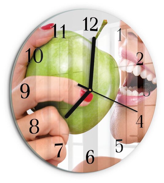 Skleněné nástěnné hodiny Jablko zsoc-fi30-00058979