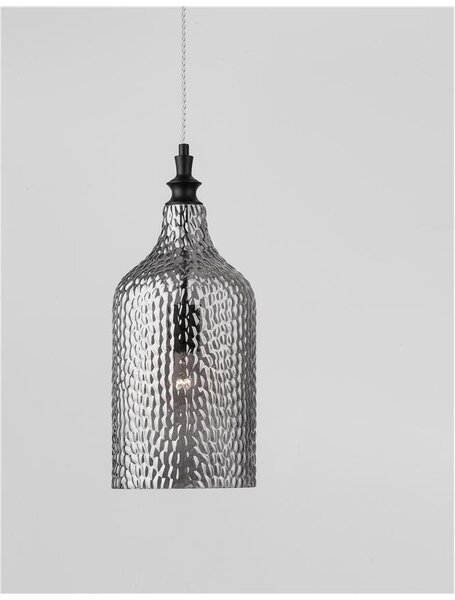 Nova Luce Závěsné svítidlo MAROU kouřové šedé sklo, E27 1x12W