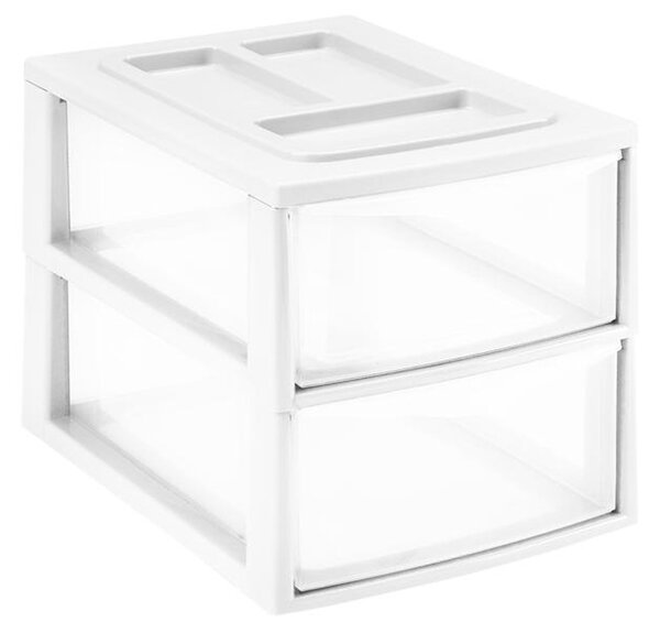 Heidrun Plastový regál 2 zásuvky 38x27x26cm MIX barev