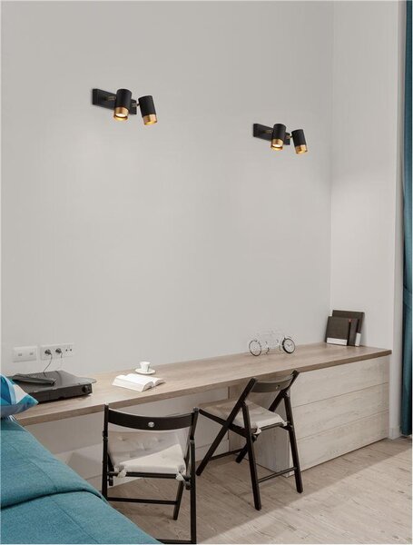 Nova Luce Bodové svítidlo POGNO černá a zlatý hliník GU10 2x10W