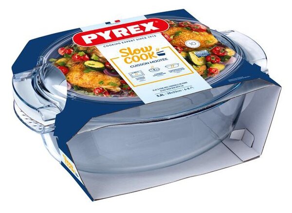 Pyrex Skleněná zapékací mísa s víkem 39x23cm/4,4l