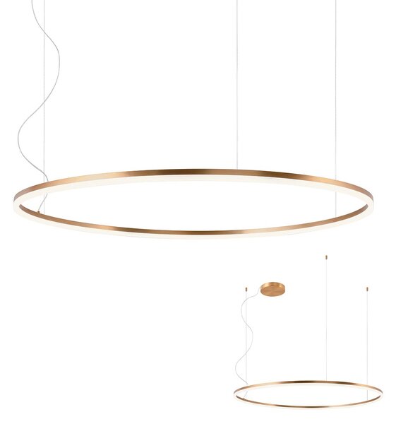 Redo 01-1717-TRIAC Orbit direct, závěsné kruhové svítidlo, 76W LED 3000K stmívatelné TRIAC, bronz, prům. 120cm
