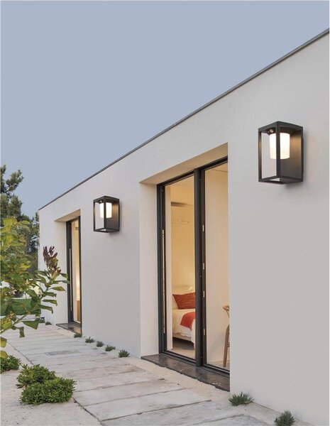 Nova Luce Venkovní nástěnné svítidlo LOVETO, LED 1.5W 3000K 3.7V, IP65 solární / vypínač na těle / pohybový senzor