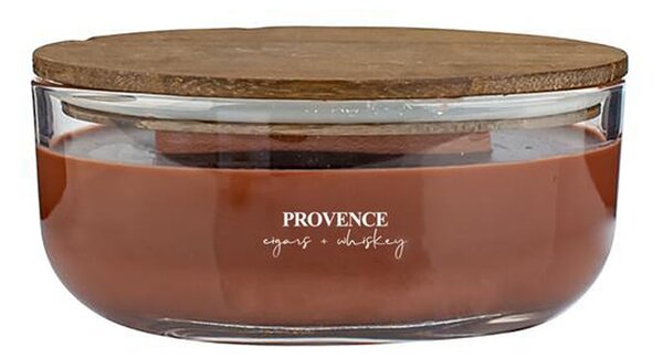 Provence Vonná svíčka ve skle dřevěný knot 24 hodin cigars&whisky