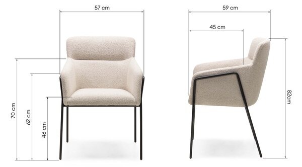 Krémové designové jídelní křeslo HELSINKI Loop 02