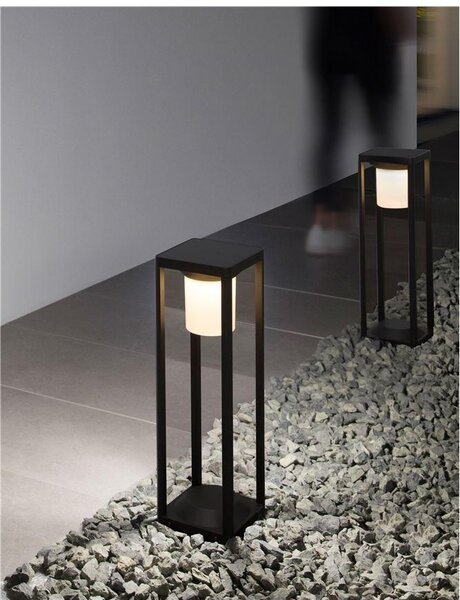 Nova Luce Venkovní sloupkové svítidlo LOVETO, LED 1.5W 3000K 3.7V, IP65 solární / vypínač na těle / pohybový senzor