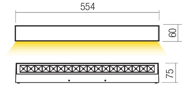 Redo Nástěnné venkovní LED svítidlo AROOS 21W, d. 55 cm, IP65 Barva: Bílá, Chromatičnost: 2700K