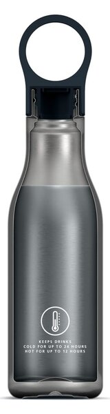 Tmavě modrá cestovní nerezová lahev 500 ml Loop – Joseph Joseph