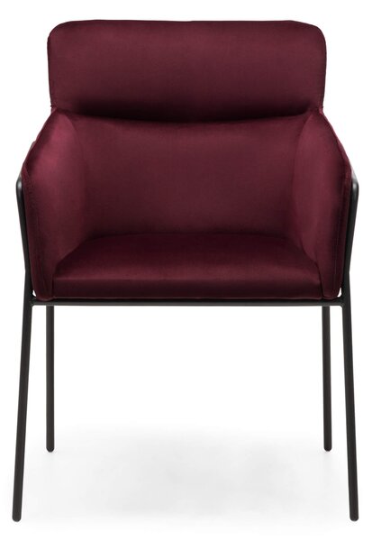 Vínové designové jídelní křeslo HELSINKI VELVET