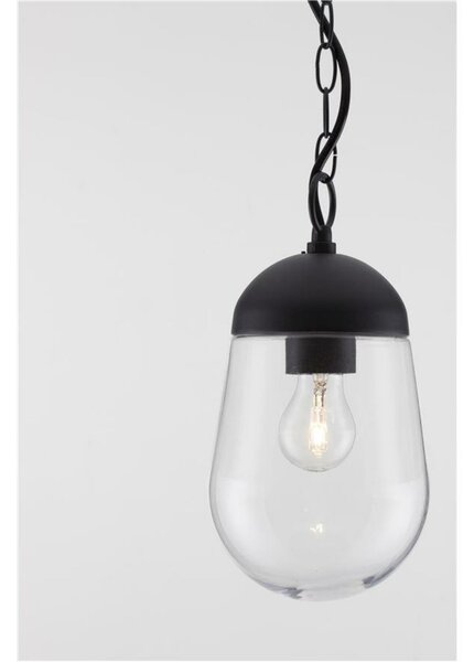 NOVA LUCE venkovní závěsné svítidlo OMIKA tmavě šedý hliník a čiré sklo E27 1x12W 110-240V bez žárovky IP54 9060197
