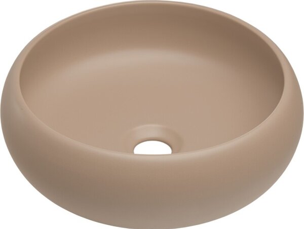 Comad Závěsná skříňka Nova Cashmere Wiki II s deskou a umyvadlem 50 cm kašmírová/bílá