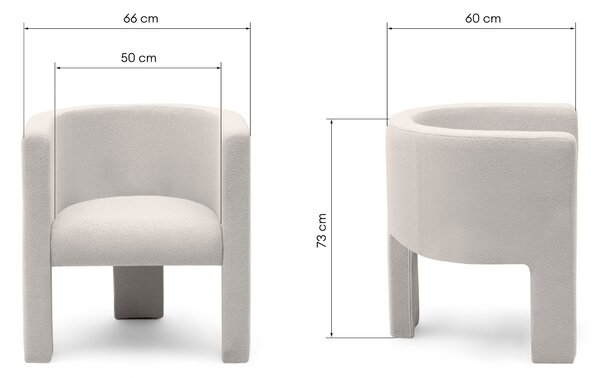 Krémové designové křeslo MILU Loop 01
