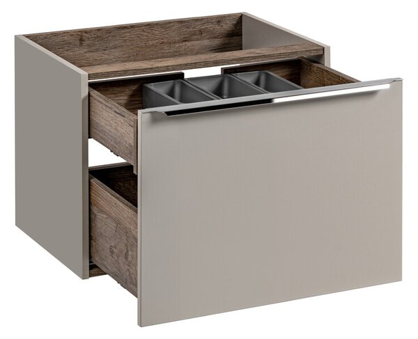 Comad Koupelnová sestava SantaFe s umyvadlem, skříňkami a zrcadlem 60 cm taupe/dub santa fe vintage