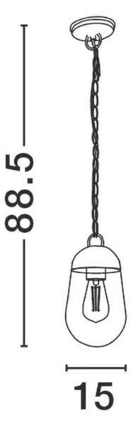 NOVA LUCE venkovní závěsné svítidlo OMIKA tmavě šedý hliník a čiré sklo E27 1x12W 110-240V bez žárovky IP54 9060197